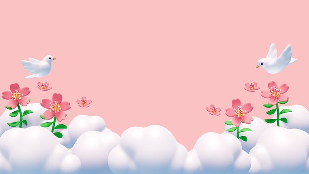 fond 3d pour la célébration de la saint valentin