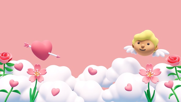fond 3d pour la célébration de la saint valentin