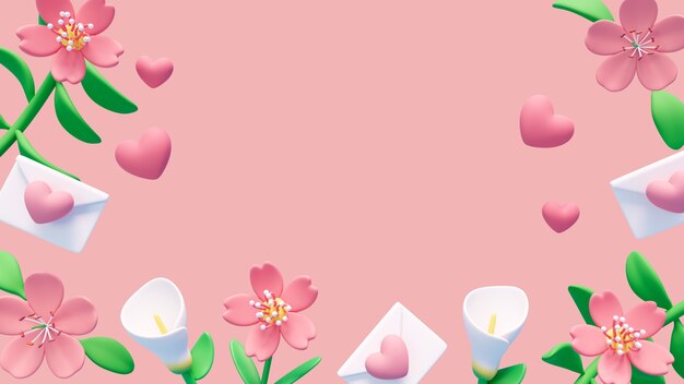 fond 3d pour la célébration de la saint valentin