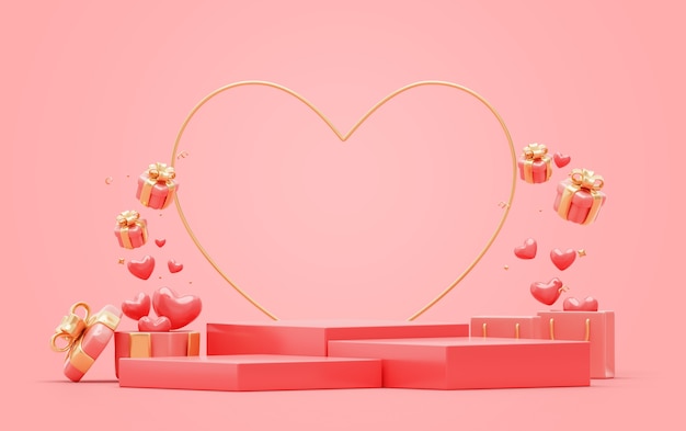 Fond 3d Avec La Vente De La Saint Valentin