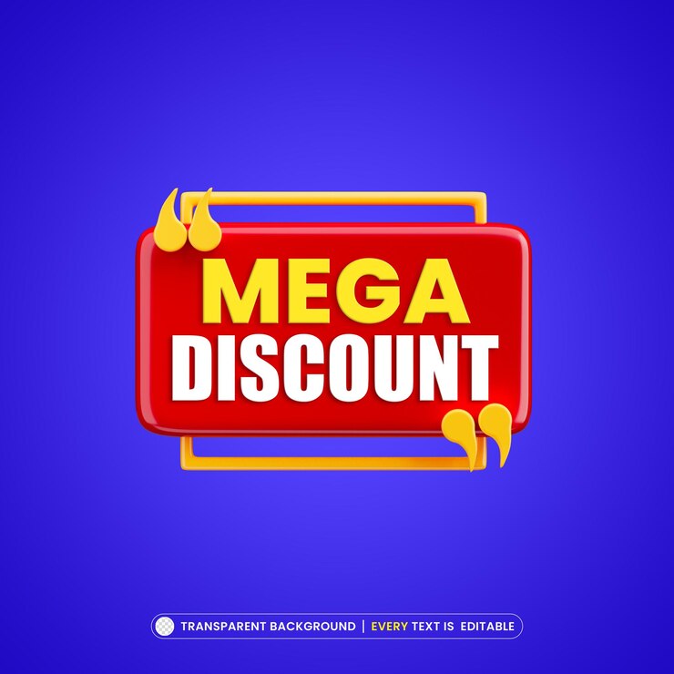 PSD gratuit fond de bannière méga discount avec texte modifiable