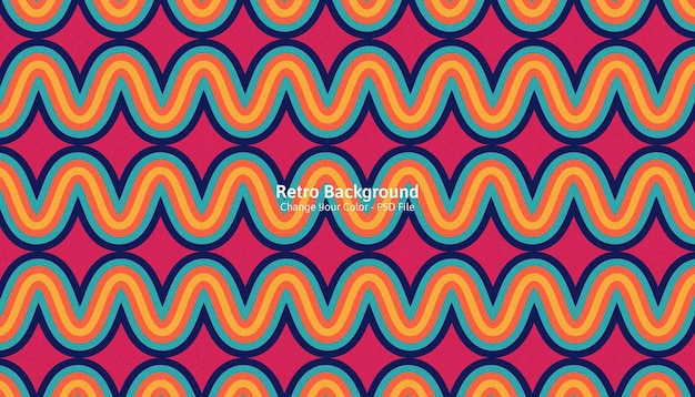 PSD gratuit fond grunge foncé avec des silhouettes de lignes abstraites fond simple rétro avec une couleur modifiable de vague géométrique