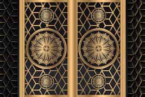 PSD gratuit fond de mandala de luxe avec motif arabesque doré style oriental islamique arabe