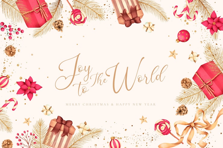 PSD gratuit fond de noël élégant avec nature aquarelle et ornements