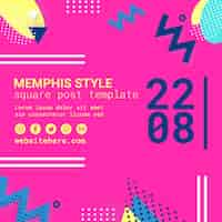 PSD gratuit fond de style plat rose memphis