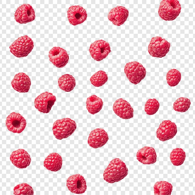 PSD gratuit les framboises qui tombent un délicieux spectacle de baies rouges