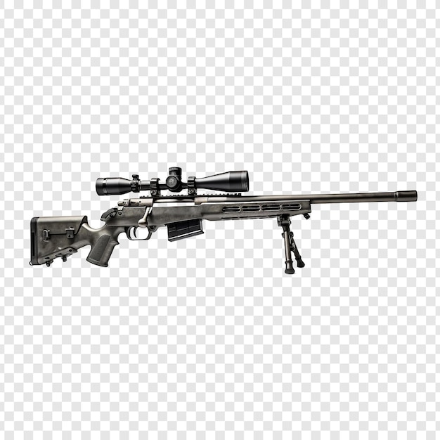 PSD gratuit le fusil de tireur d'élite isolé sur un fond transparent