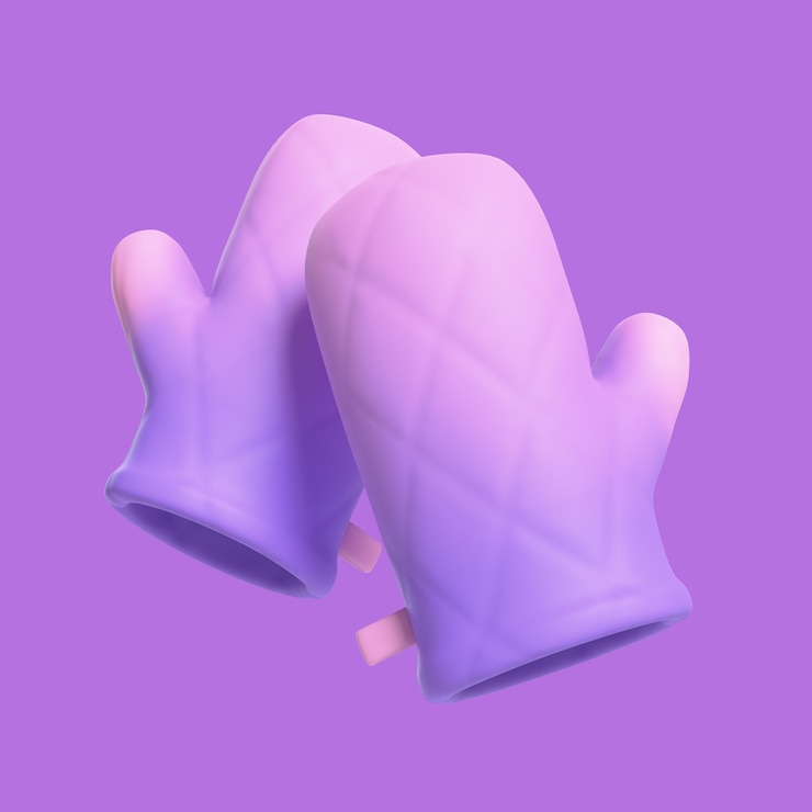 PSD gratuit gants de four personnage pâtissier