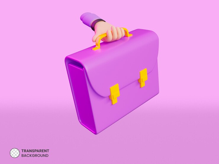 PSD gratuit geste de la main avec l'icône de porte-documents de bureau illustration de rendu 3d isolée
