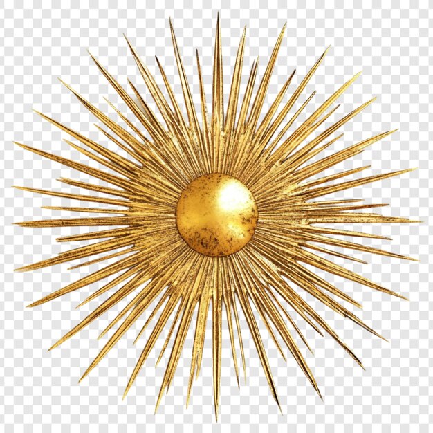 Golden Sunburst Décor mural élégant design de soleil doré de luxe pour la décoration de la maison