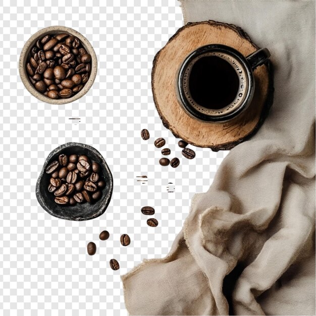 Des grains de café et une bière du matin Un début confortable