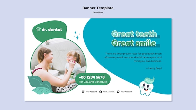 PSD gratuit grand modèle de bannière de dents et de sourire