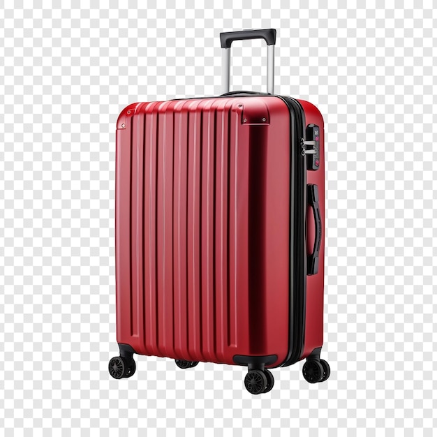 PSD gratuit grande valise avec roues et poignée isolée sur fond transparent