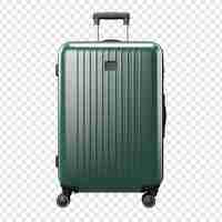 PSD gratuit grande valise verte avec roues et poignée isolée sur un fond transparent