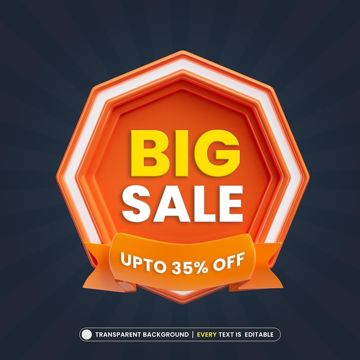 PSD gratuit grande vente jusqu'à 35 hors bannière de promotion avec effet de texte modifiable