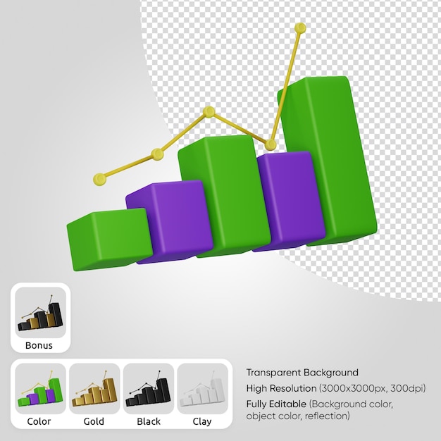 PSD gratuit graphique à barres 3d