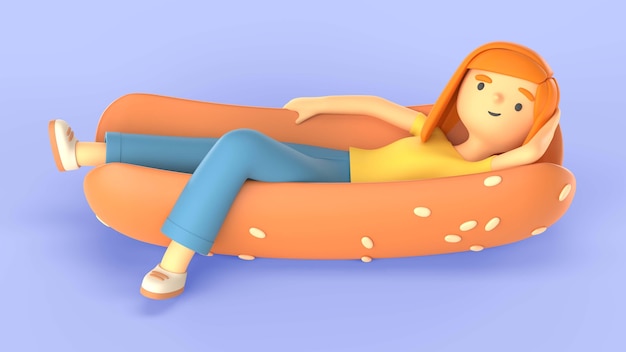 Gros plan sur une femme avec des petits pains à hot-dog