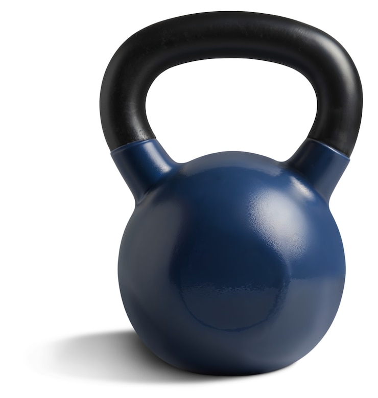 PSD gratuit un gros plan sur le kettlebell bleu