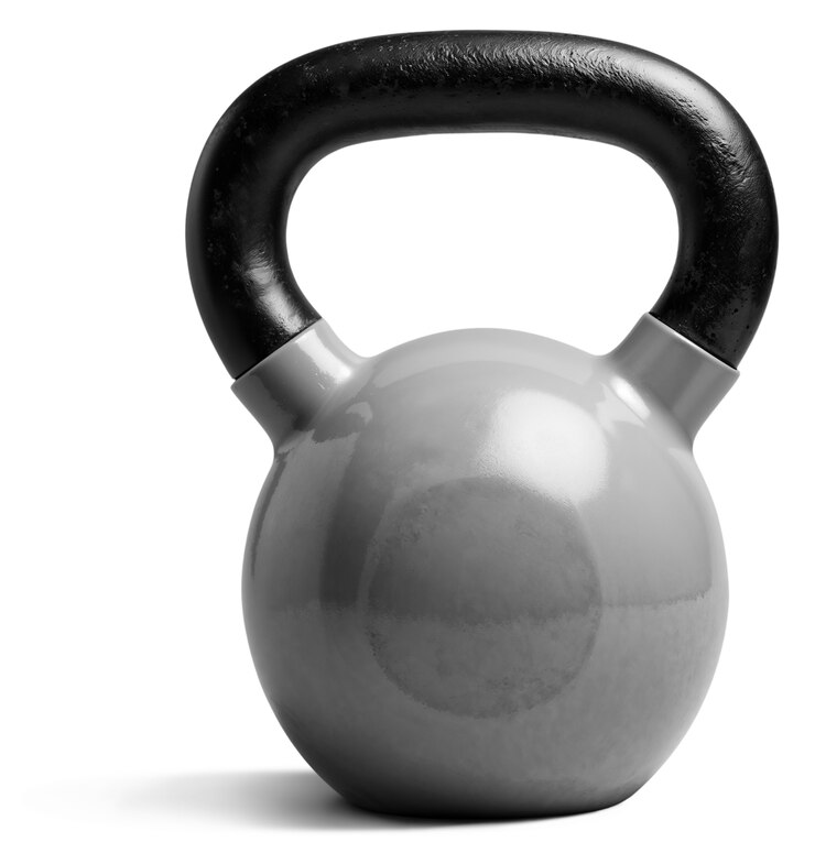 PSD gratuit un gros plan sur le kettlebell gris