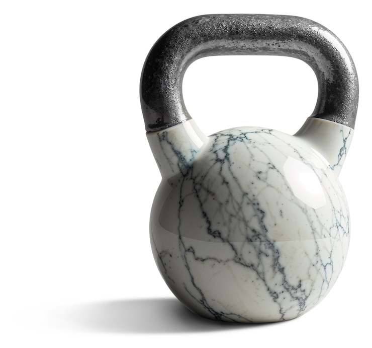PSD gratuit un gros plan sur le kettlebell en marbre