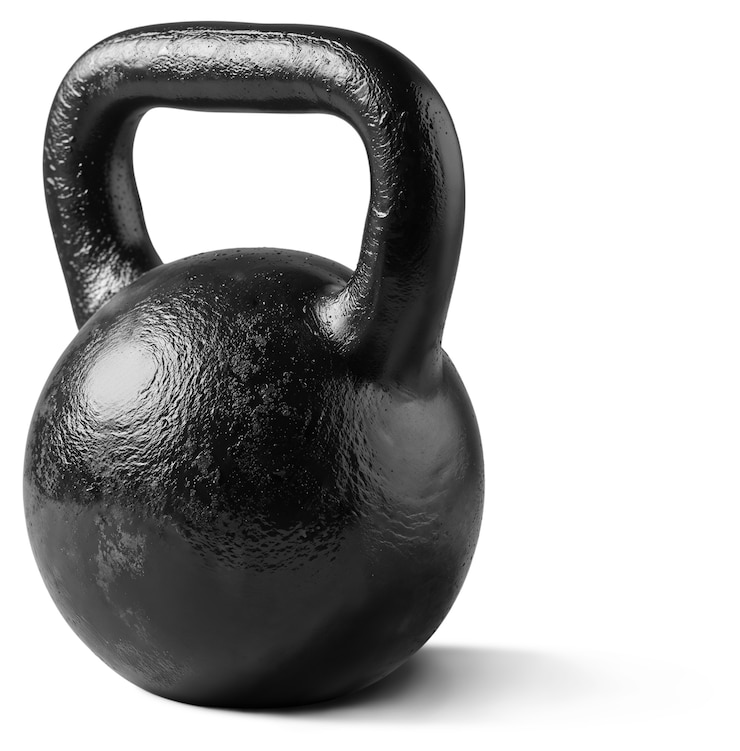 PSD gratuit en gros plan sur le kettlebell noir