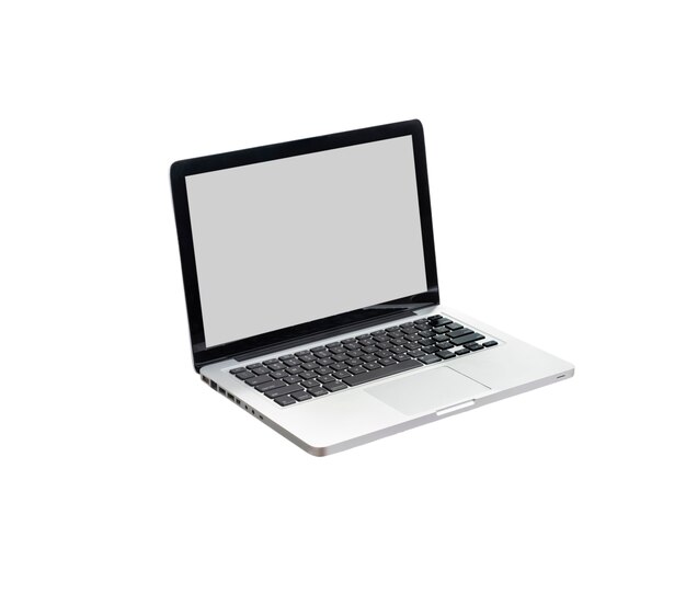 En gros plan sur l'ordinateur portable isolé