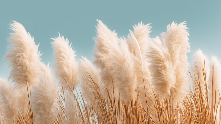 PSD gratuit herbe de la pampa contexte minimaliste ai générative