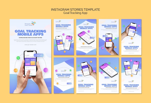 Histoires Instagram de l'application de suivi des objectifs