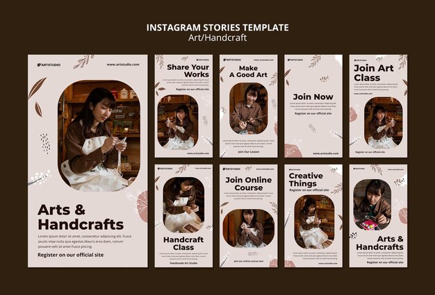 Histoires instagram d'art et d'artisanat