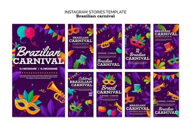 Les histoires Instagram de la célébration du carnaval brésilien