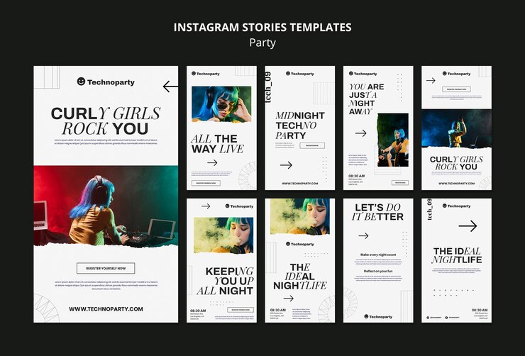 PSD gratuit histoires instagram de célébration de fête