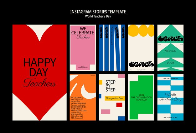 Histoires Instagram de célébration de la Journée mondiale des enseignants