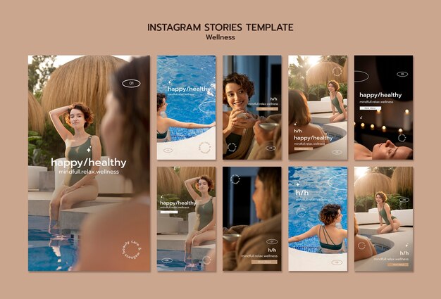 Histoires instagram de concept de bien-être