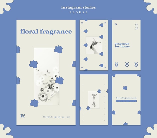 PSD gratuit histoires instagram de design floral