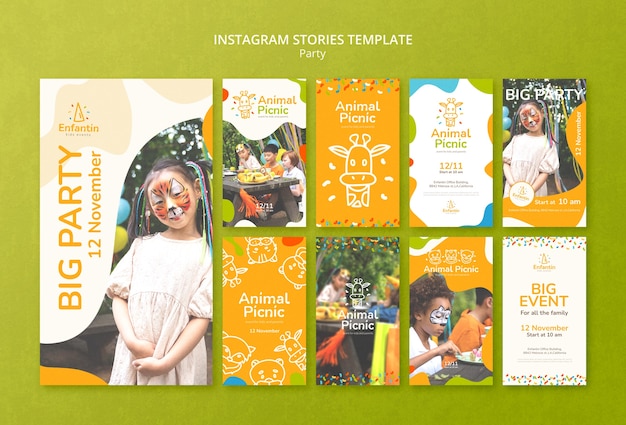 PSD gratuit histoires instagram de divertissement de fête