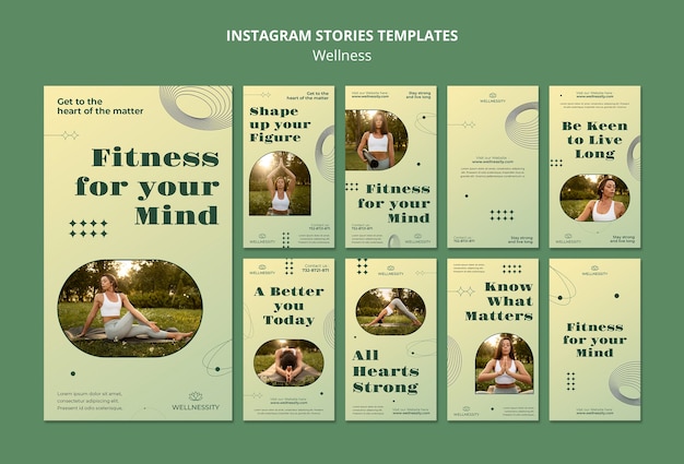 Histoires instagram du concept de bien-être