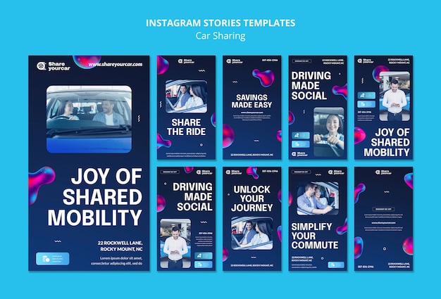 PSD gratuit histoires instagram du service d'autopartage