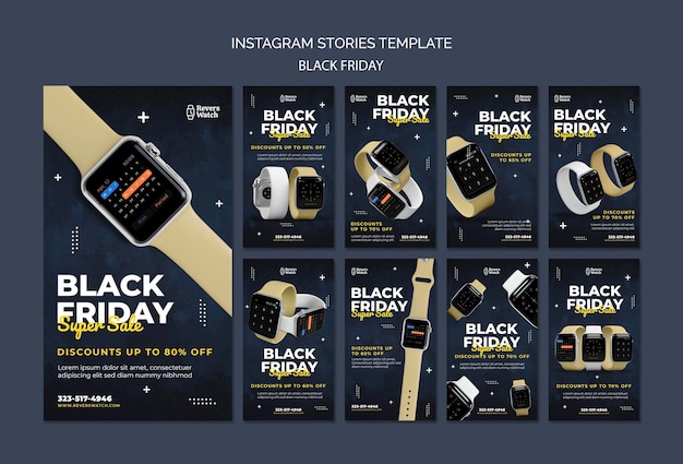 PSD gratuit histoires instagram du vendredi noir