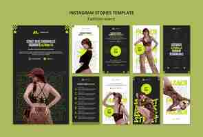 PSD gratuit les histoires d'instagram de l'événement de mode de design plat