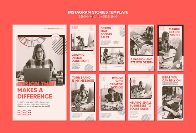 PSD gratuit histoires instagram de graphiste