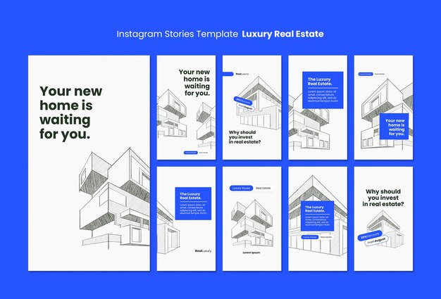 Histoires Instagram de l'immobilier de luxe