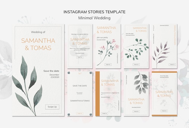 Histoires instagram d'invitation de mariage
