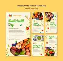 PSD gratuit histoires instagram de la journée de l'alimentation santé