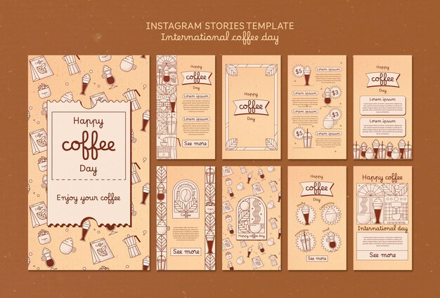 Histoires Instagram de la journée internationale du café