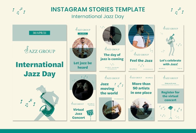 Histoires Instagram De La Journée Internationale Du Jazz