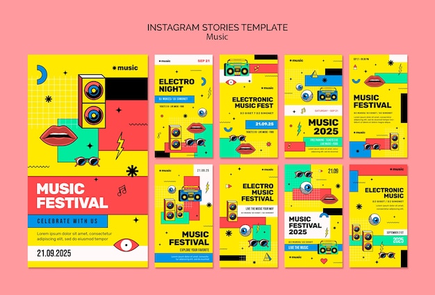 PSD gratuit histoires instagram de performances musicales