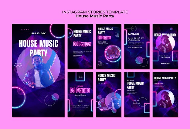 Des histoires d'Instagram pour une fête de musique house