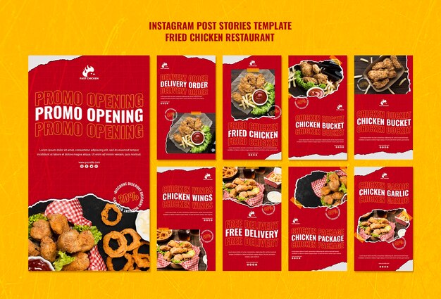 Histoires Instagram de restaurant de poulet frit