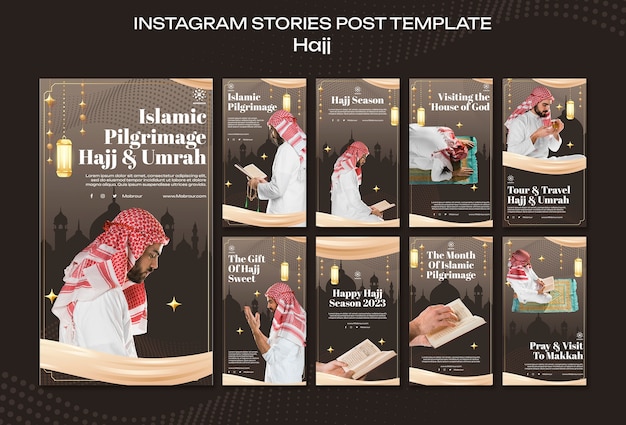 PSD gratuit histoires instagram de la saison du hajj