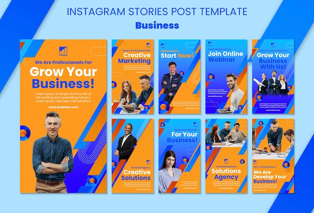 PSD gratuit histoires instagram de solutions d'affaires